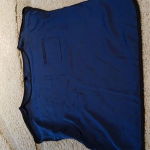 Ann Taylor Blue Blouse with One Chest Pocket, L